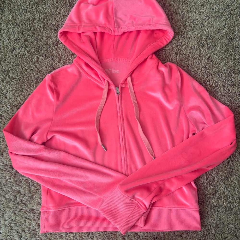Vibrant Pink Zip-Up Hoodie
